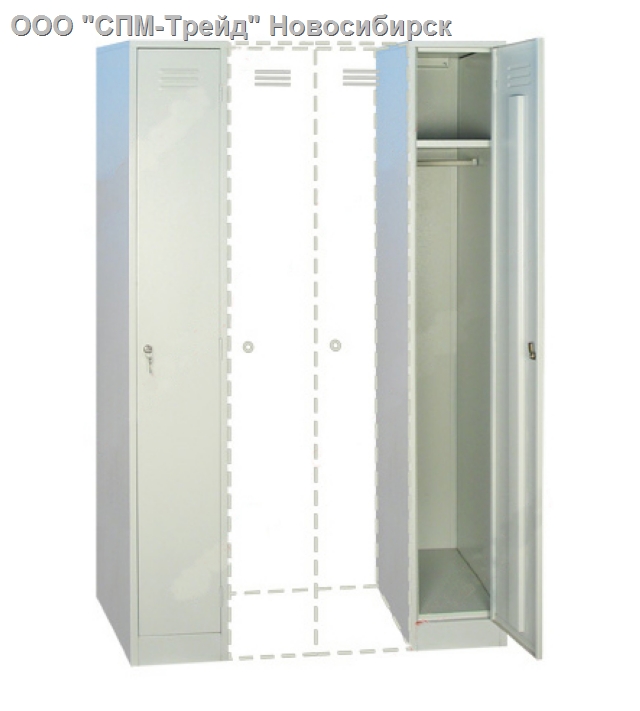 4. Шкаф для одежды металлический ШРМ-22-М (осн. секция) 