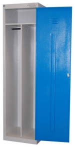 Шкаф для одежды металлический  ШРЭК 21-530 с синими дверями 
